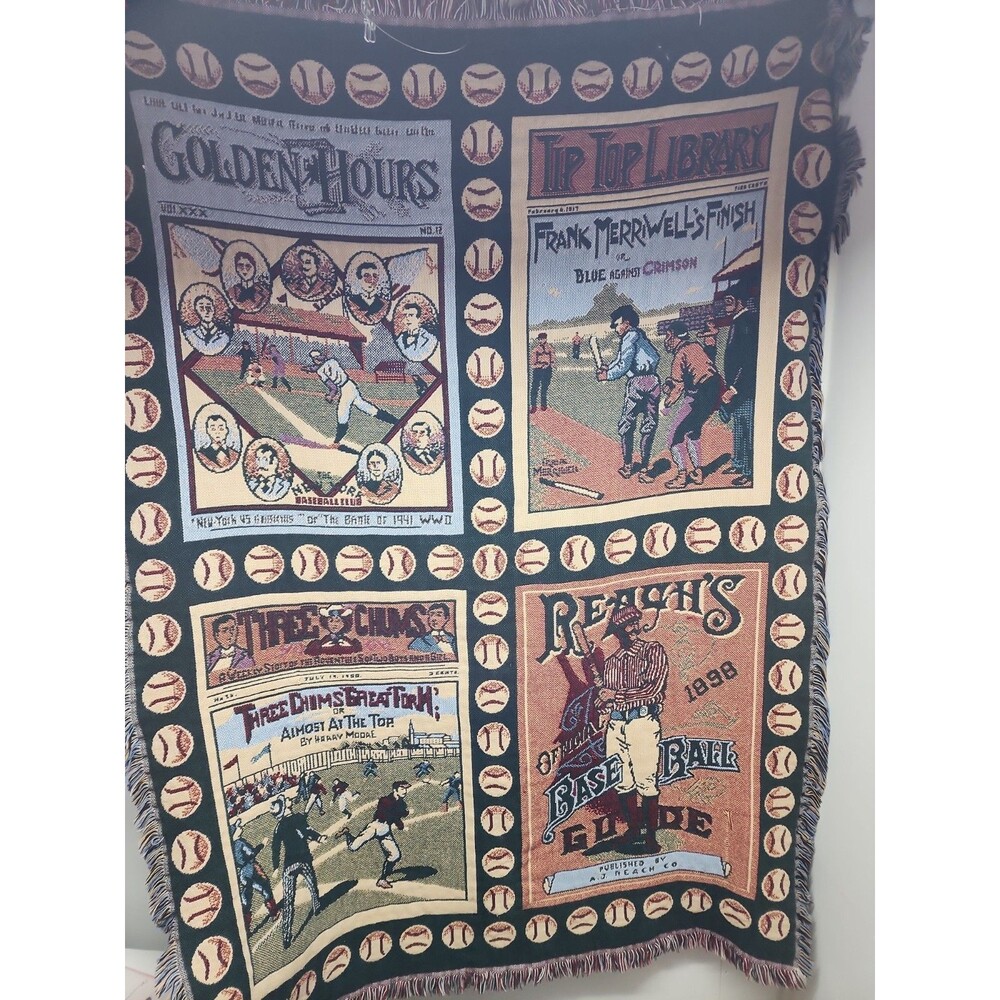 Goodwin Weavers Jacquard Tapestry/Throw Blanket "Golden Hour" Old Time Baseball